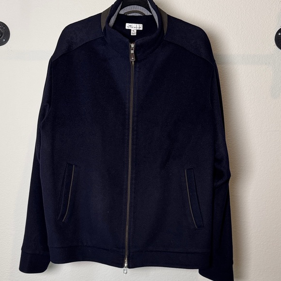 PETER MILLAR Blue Crown Wool Cashmere Westport Bomber Jacket Extra Large